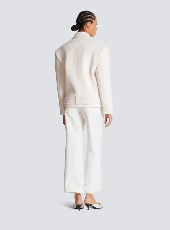 Cropped wool reefer jacket Cropped wool reefer jacket