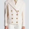 Cropped wool reefer jacket Cropped wool reefer jacket