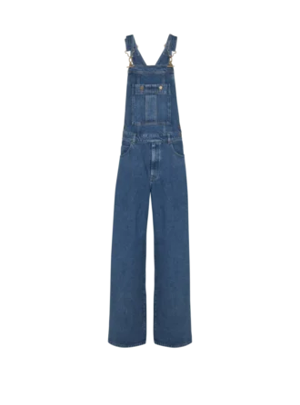 Dark blue denim dungarees