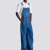 Dark blue denim dungarees