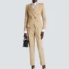 Darted 7/8 trousers in cotton gabardine