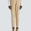 Darted 7/8 trousers in cotton gabardine