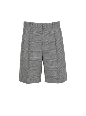 Darted shorts with Prince of Wales check