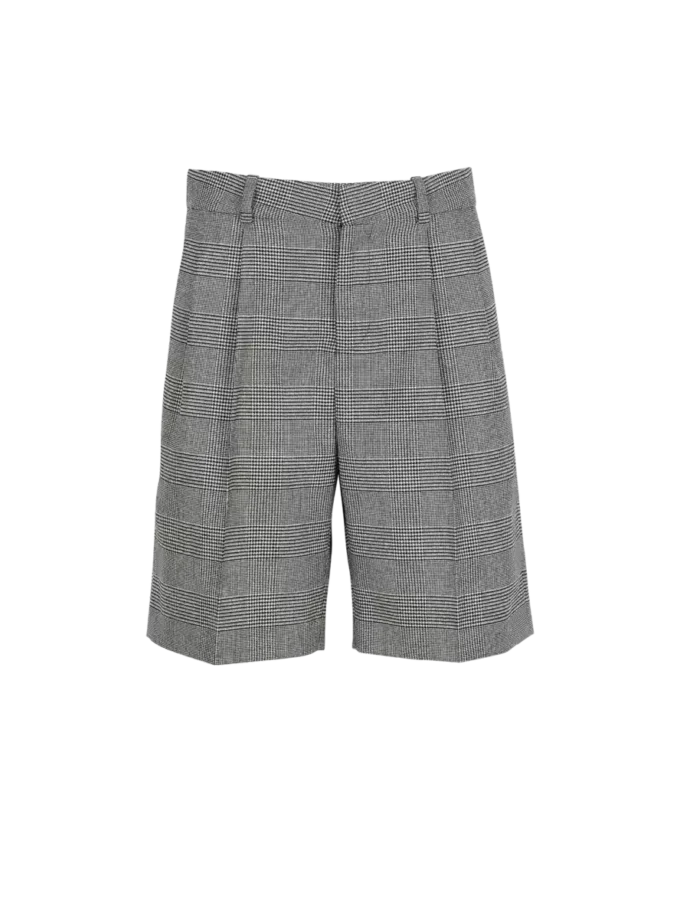 Darted shorts with Prince of Wales check