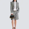 Darted shorts with Prince of Wales check