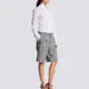 Darted shorts with Prince of Wales check