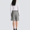 Darted shorts with Prince of Wales check