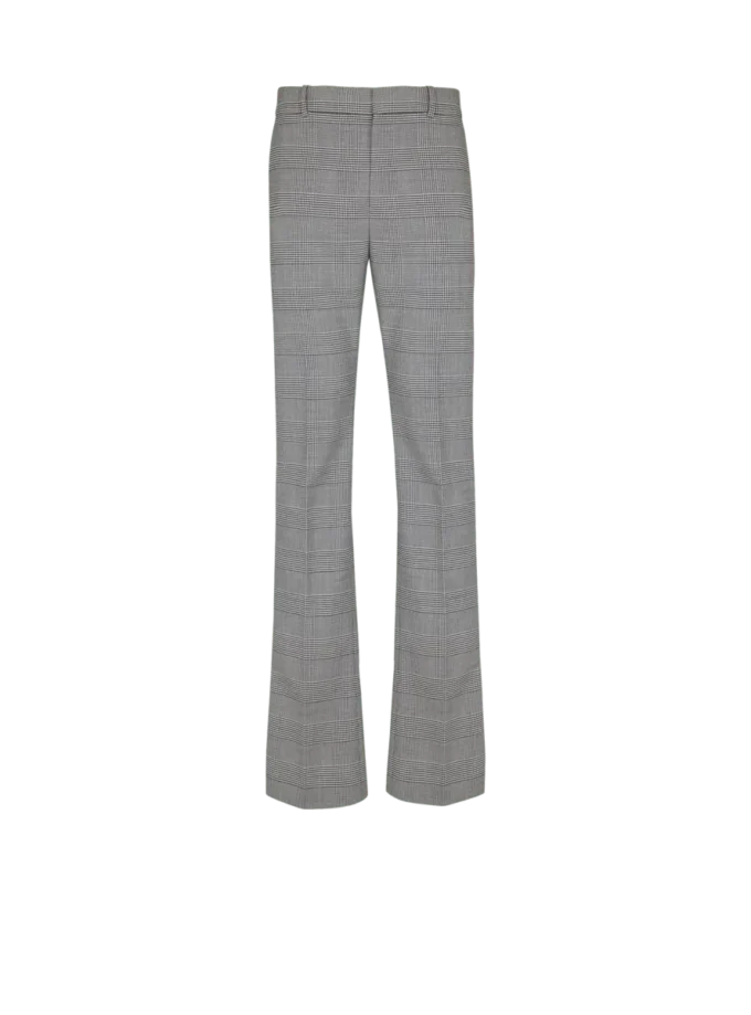 Darted trousers in Prince of Wales wool