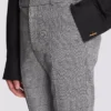 Darted trousers in Prince of Wales wool