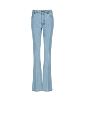 Denim high-waisted jeans