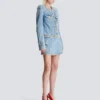 Denim jacket with pearl trim Denim jacket with pearl trim