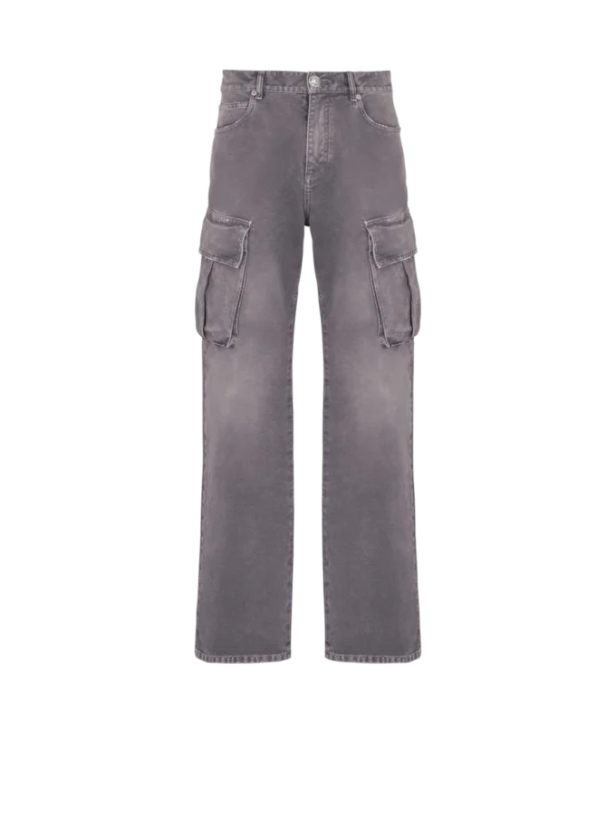 Denim loose-fit cargo jeans