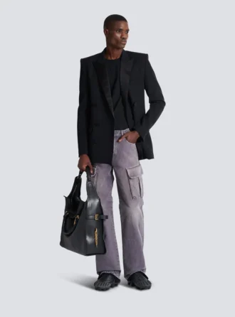 Denim loose-fit cargo jeans