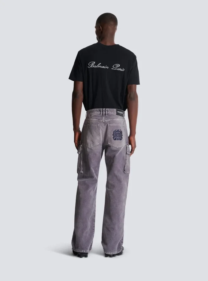 Denim loose-fit cargo jeans