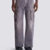Denim loose-fit cargo jeans