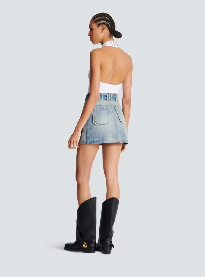 Denim skirt with pockets Denim skirt with pockets