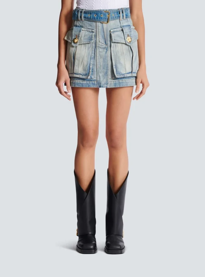 Denim skirt with pockets Denim skirt with pockets