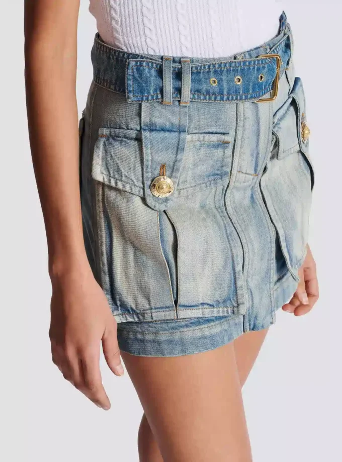 Denim skirt with pockets Denim skirt with pockets