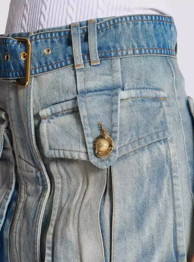 Denim skirt with pockets Denim skirt with pockets