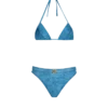 Denim two-piece swimsuit