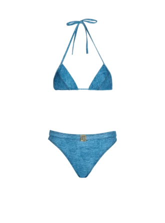 Denim two-piece swimsuit