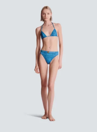 Denim two-piece swimsuit