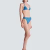 Denim two-piece swimsuit