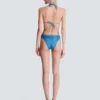 Denim two-piece swimsuit