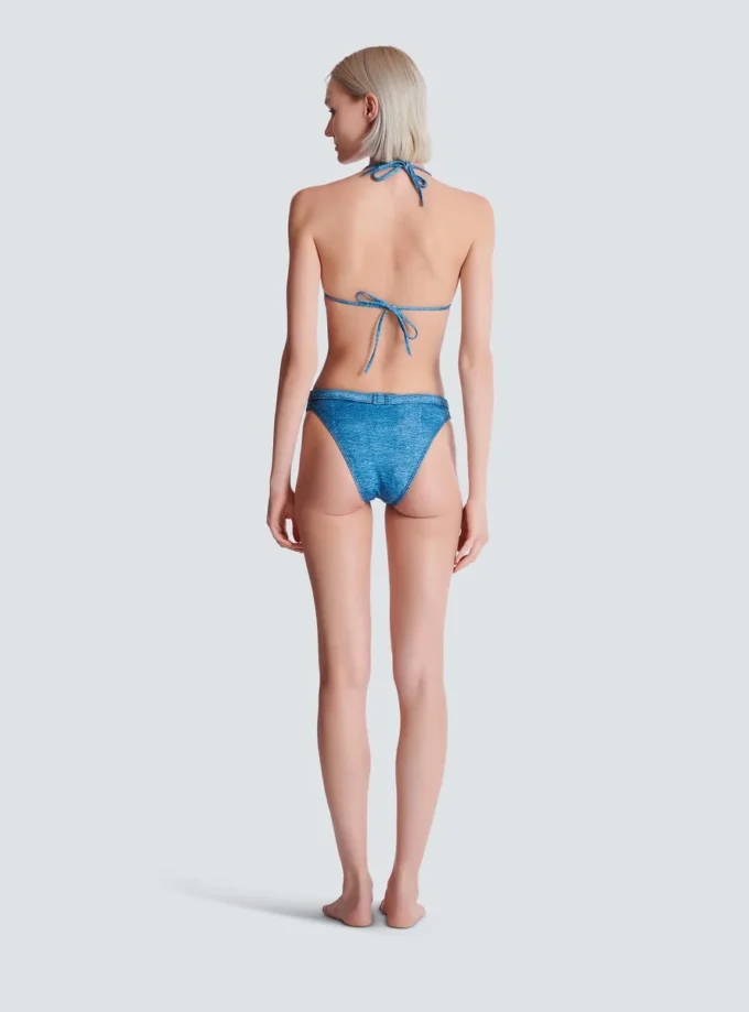 Denim two-piece swimsuit