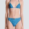 Denim two-piece swimsuit