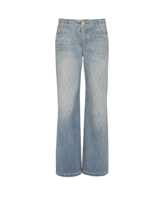 Diamond denim straight-fit jeans