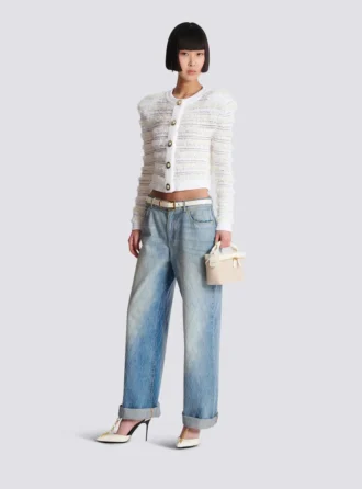 Diamond denim straight-fit jeans