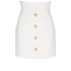 Double crepe tulip skirt with buttons