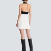 Double crepe tulip skirt with buttons