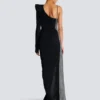 Draped asymmetrical two-material dress Draped asymmetrical two-material dress