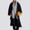 Draped bodysuit with hood Draped bodysuit with hood