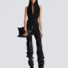 Draped bodysuit with hood Draped bodysuit with hood