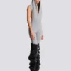 Draped bodysuit with hood Draped bodysuit with hood