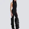 Draped bodysuit with hood Draped bodysuit with hood