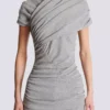 Draped cotton knit top