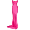 Draped satin slit dress Draped satin slit dress