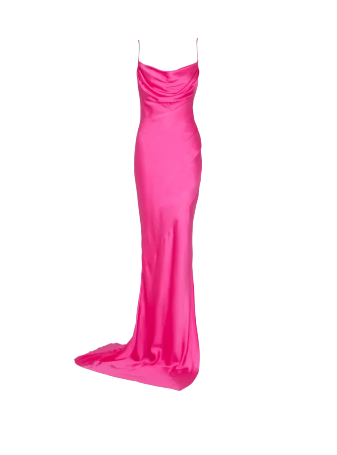 Draped satin slit dress Draped satin slit dress