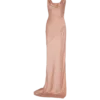 Draped satin slit dress