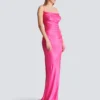Draped satin slit dress Draped satin slit dress