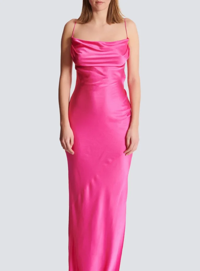 Draped satin slit dress Draped satin slit dress