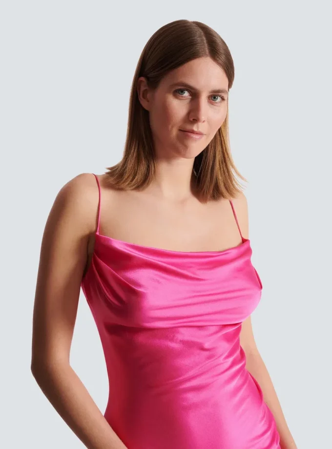 Draped satin slit dress Draped satin slit dress
