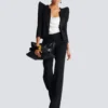 Draped satin top