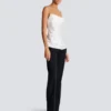 Draped satin top