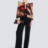 Draped satin top