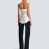 Draped satin top
